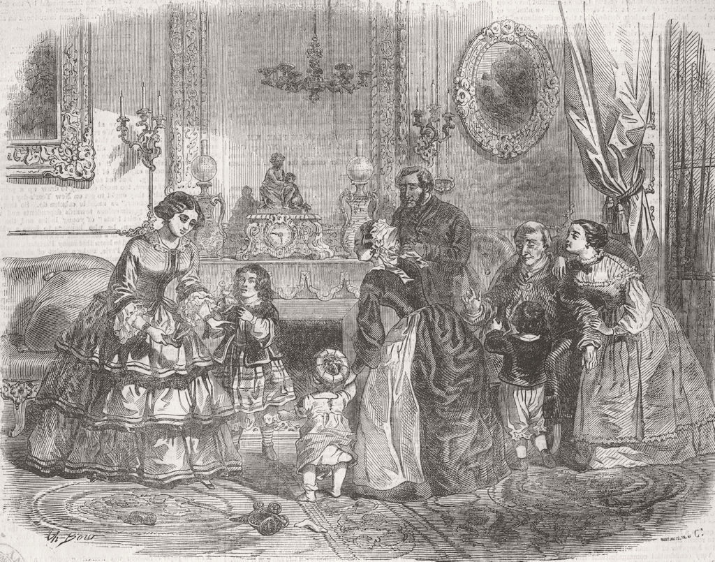 FRANCE. Paris Expo. New Year's gifts, Paris 1855 old antique print picture
