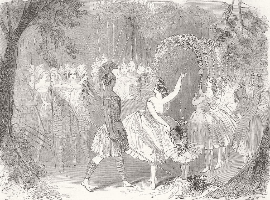 THEATRE. Midsummer night’s dream, Princess 1856 old antique print picture