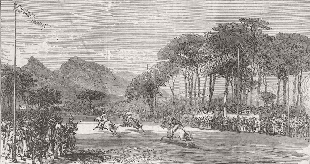 FRANCE. Races, Cannes, South of 1867 old antique vintage print picture