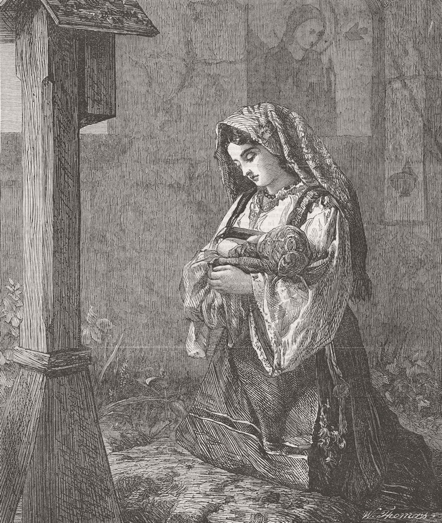 Associate Product PORTRAITS. The mother's prayer 1867 old antique vintage print picture
