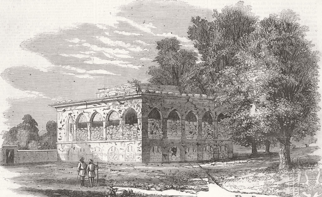 DANAPUR. House, Arrah fortified against mutineers 1857 old antique print
