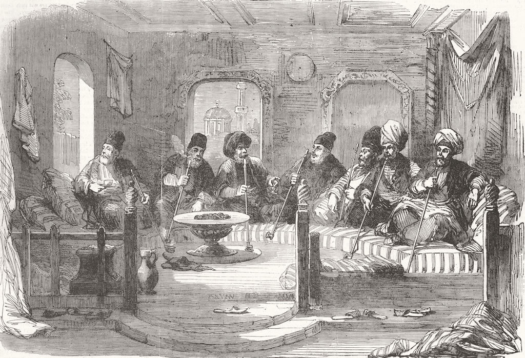 UKRAINE. Café National, Simferopol 1855 old antique vintage print picture