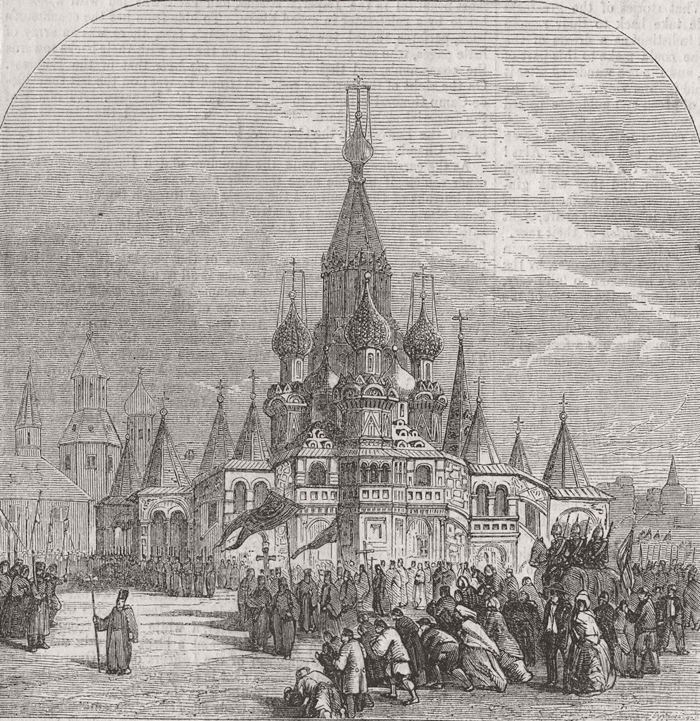 RUSSIA. Church of William Happy, Moscow 1856 old antique vintage print picture