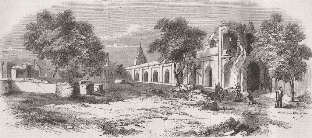 INDIA. Serai, Sabzi Mandi 1857 old antique vintage print picture