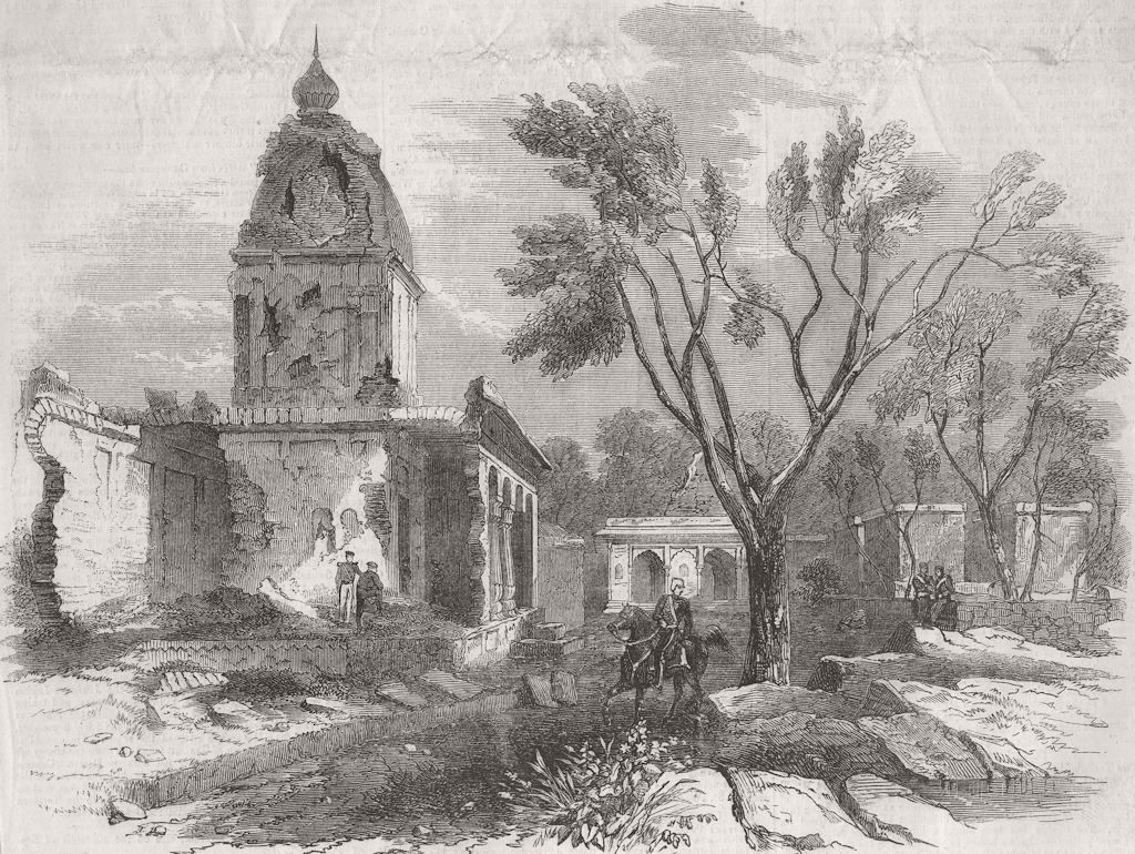 Associate Product INDIA. Temple of Ram Swamee 1857 old antique vintage print picture