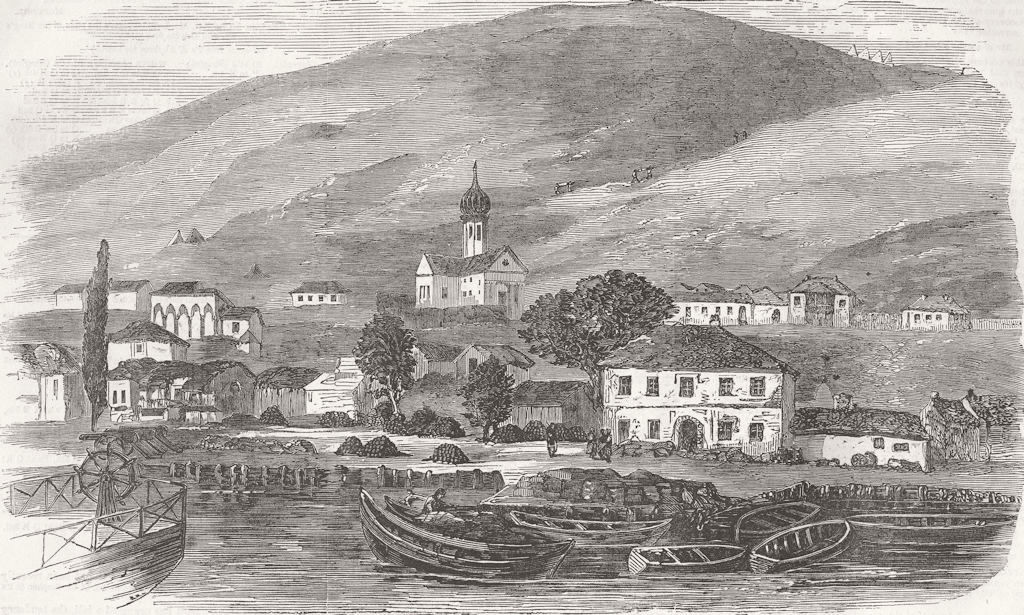 UKRAINE. Balaklava. ordnance wharf  1855 old antique vintage print picture