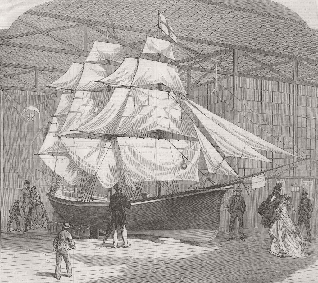 Associate Product SHIPS. Ship-rigged lifeboat which crossed Atlantic 1866 old antique print