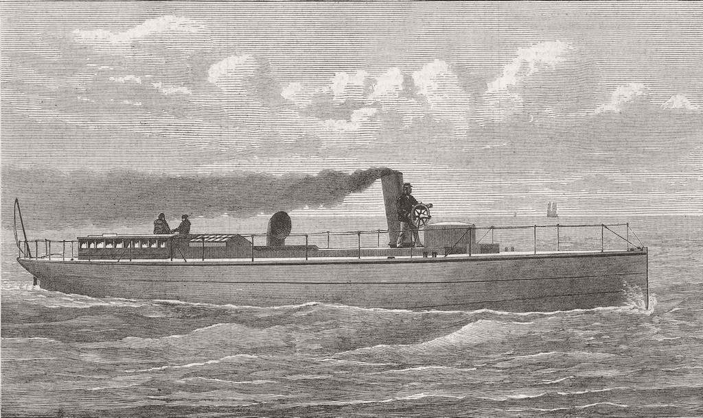 SHIPS. The lightning torpedo-vessel 1877 old antique vintage print picture