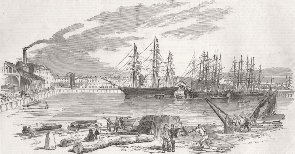 Associate Product LONDON. John Bowes, Collier, East & West india docks 1852 old antique print