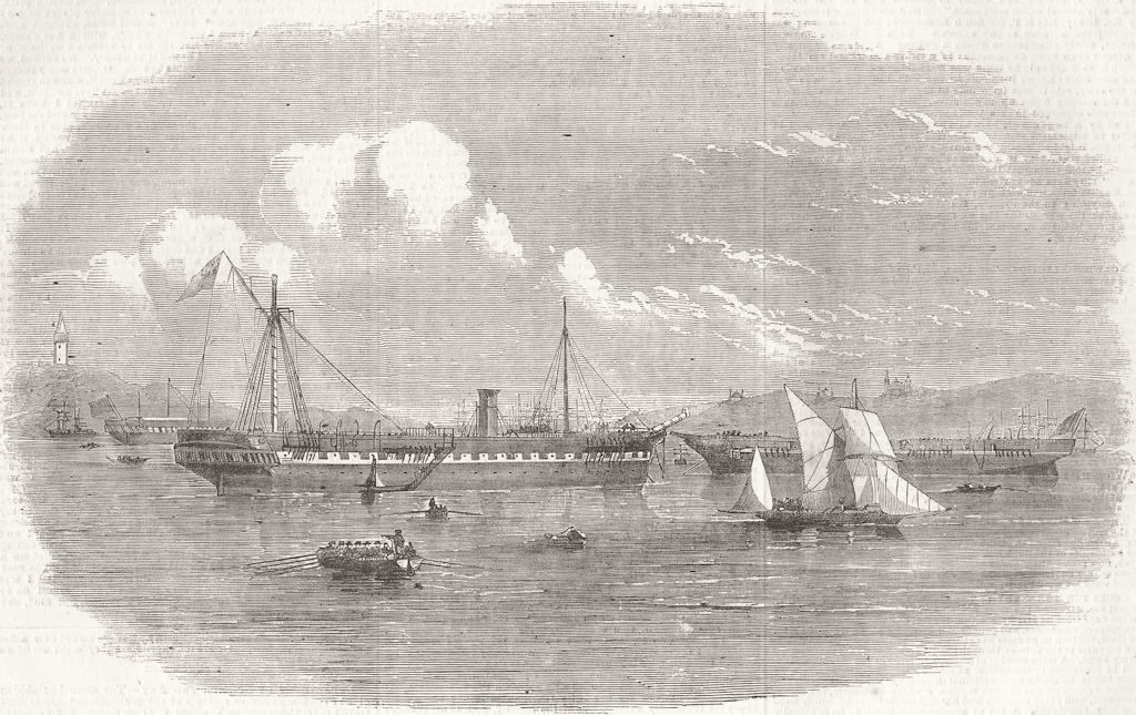 TURKEY. Wreck of Caduceus & ship Melbourne 1854 old antique print picture