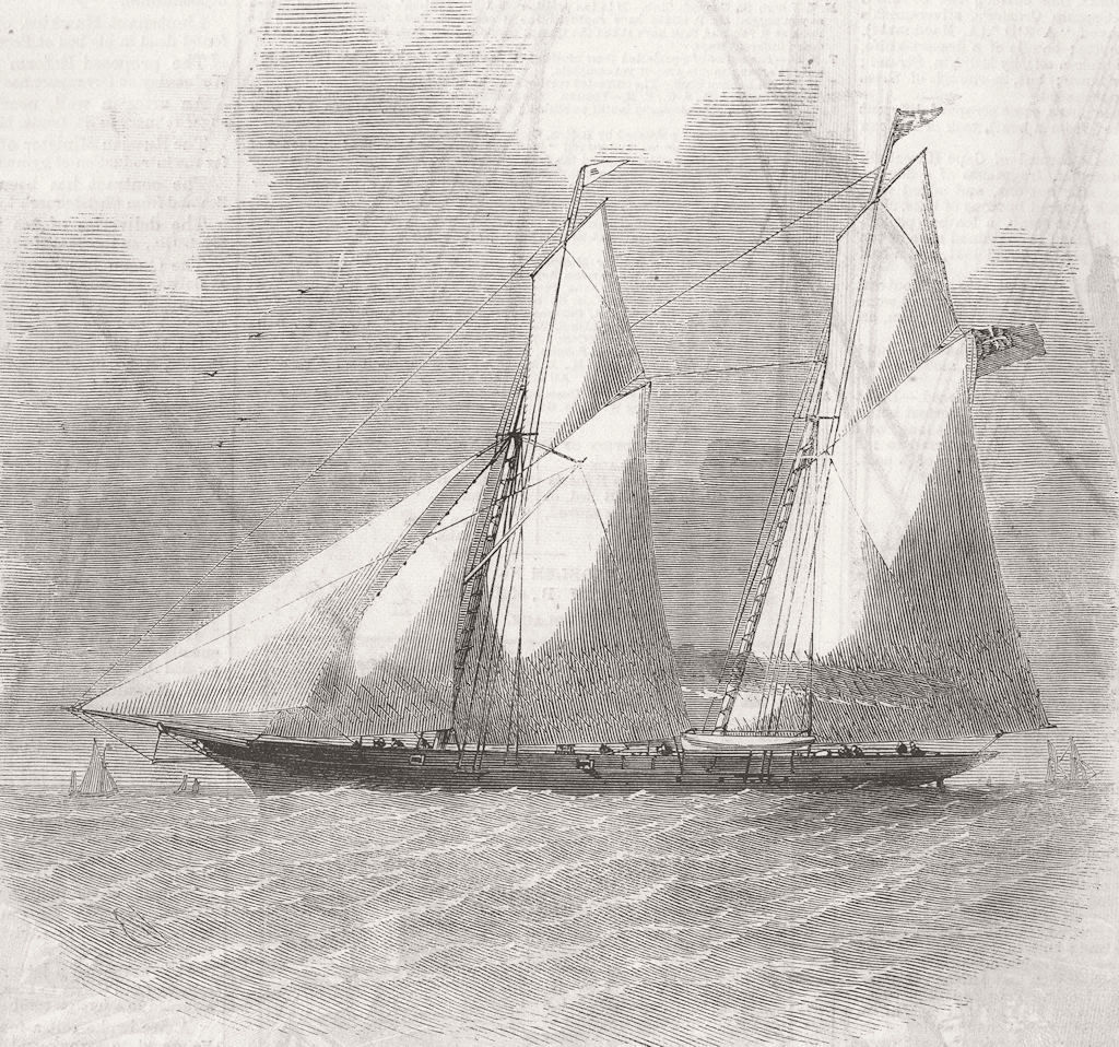 Associate Product LONDON. Norah Creina, Iron Steam-Yacht 1859 old antique vintage print picture