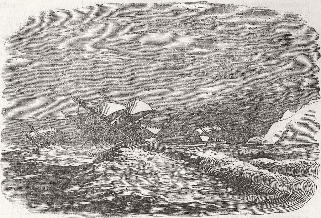 JAPAN. Sybille; Hornet; Bittern, wind, Gulf of Tartary 1855 old antique print