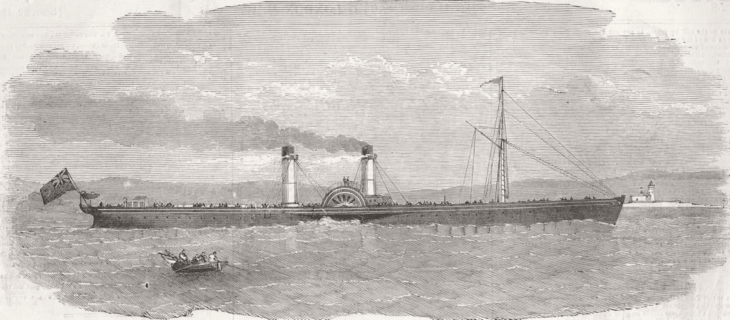 SEASCAPES. The Ona, New steamer 1855 old antique vintage print picture