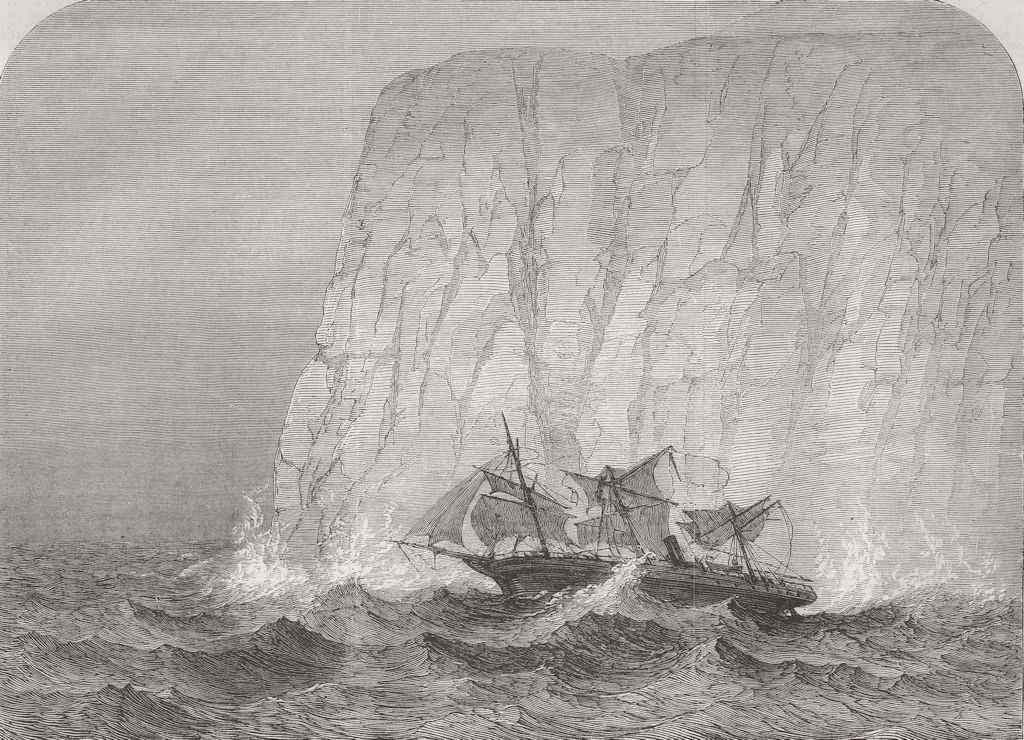 MELBOURNE. Royal Standard hits iceberg, voyage from  1864 old antique print