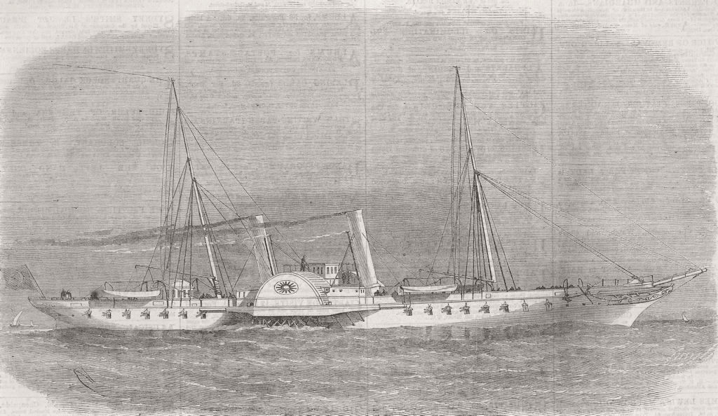 TURKEY. Steam-Yacht, Taliah, built for Sultan 1864 old antique print picture