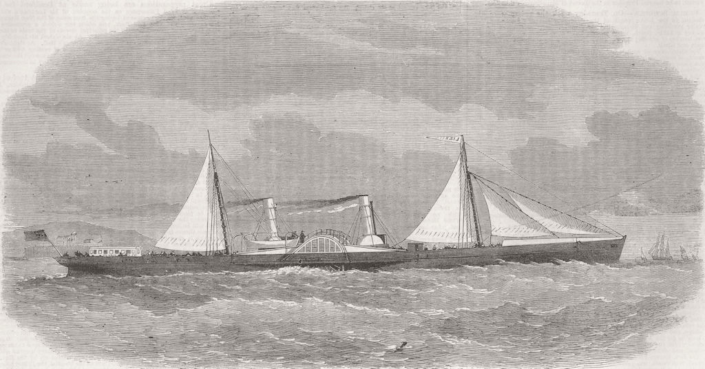 AMERICAN US CIVIL WAR. Blockade-runner 'Lizzie', built in the Clyde 1864 print