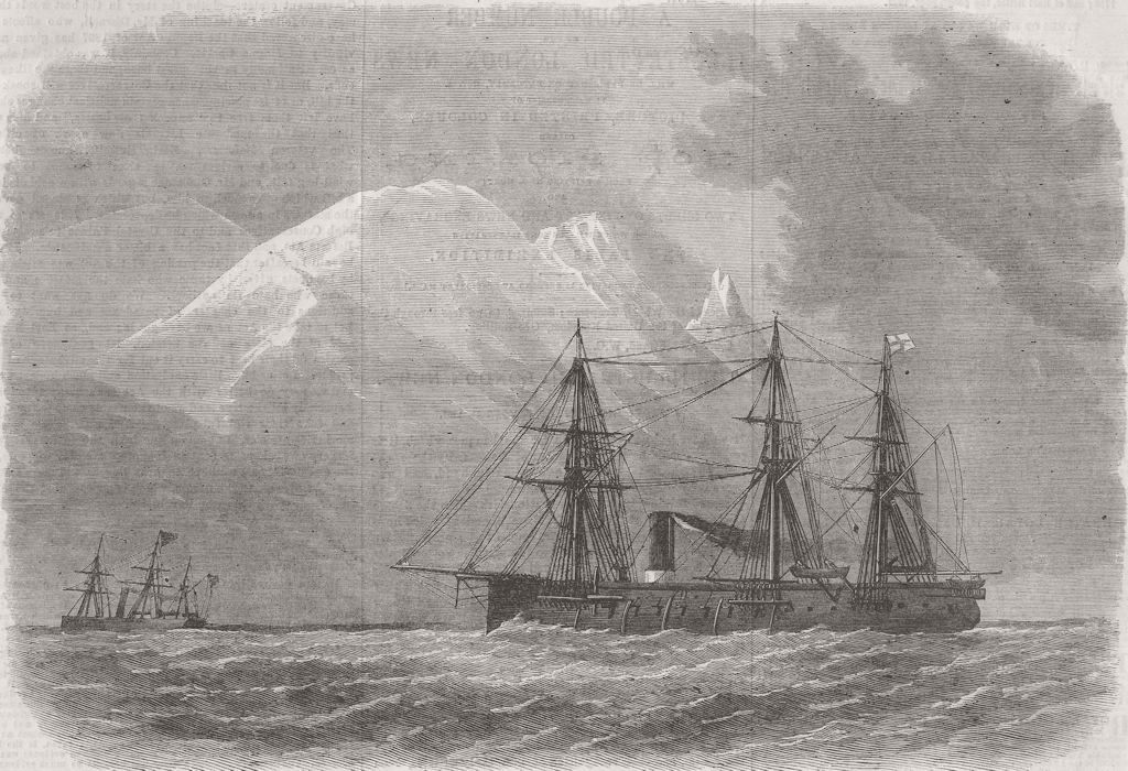 Associate Product CHILE. Magellan Strait. HMS Zealous  1867 old antique vintage print picture
