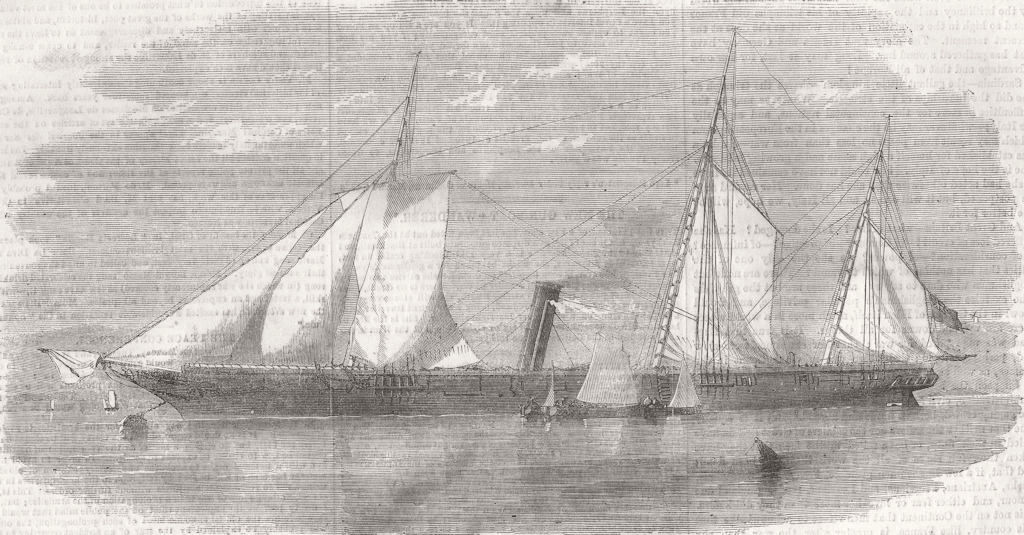 SHIPS. New dispatch gunboat Wanderer 1856 old antique vintage print picture