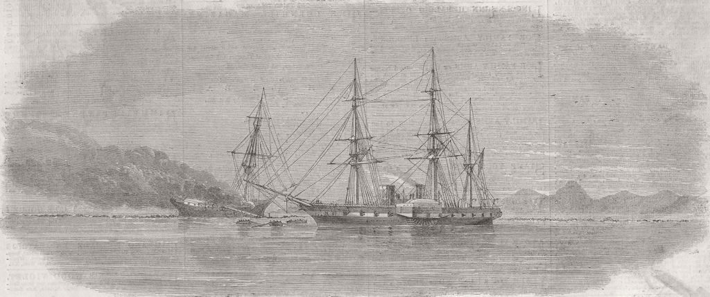 COMOROS. Sidon, Enchantress, shipwreck, Mayotta 1861 old antique print picture