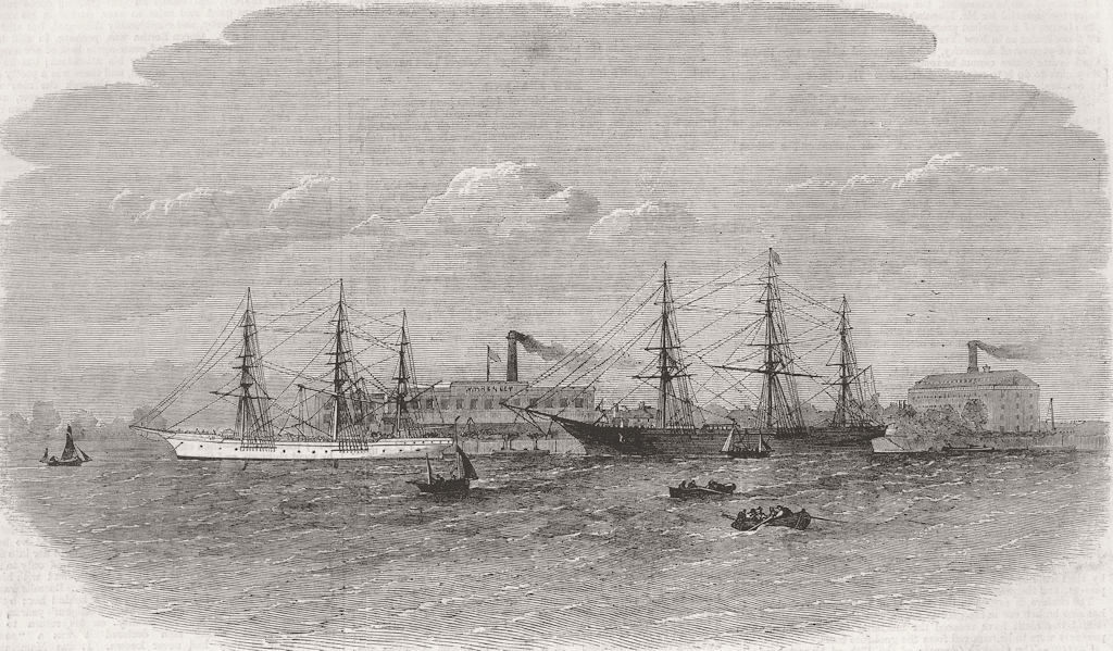 LONDON. Kirkham, Assaye, telegraph, Henley, Woolwich 1863 old antique print
