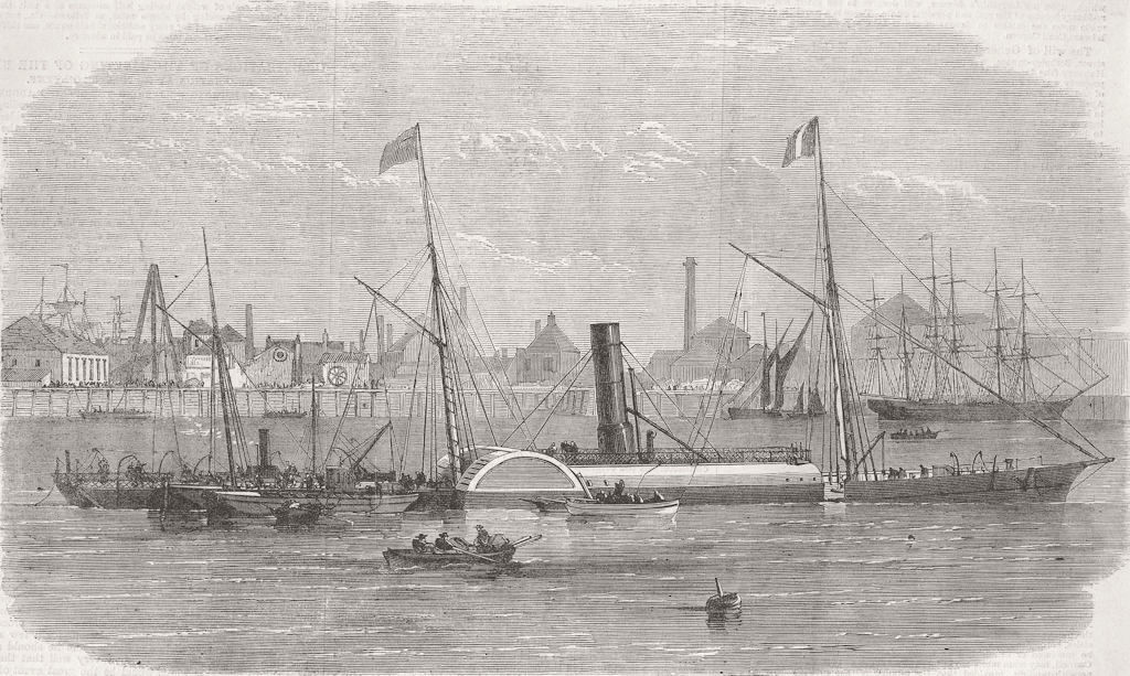 LONDON. Wreck of Baron Osy, Limehouse Reach 1863 old antique print picture