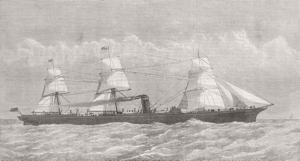 GERMANY. Inman Atlantic Ship Berlin 1875 old antique vintage print picture