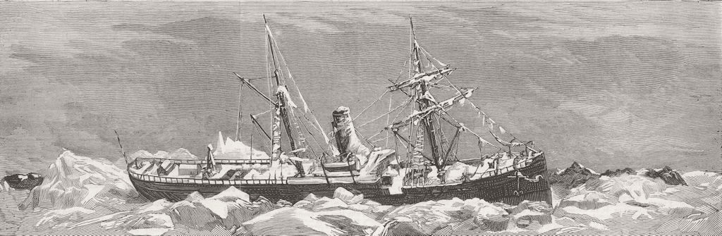 SEASCAPES. Icebound, Baltic-ship West Stanley 1881 old antique print picture