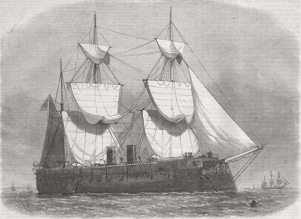 SHIPS. Prussian Ironclad ship Kron Prinz 1867 old antique print picture