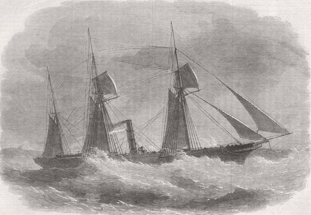 BOATS. Union Ship Co's Cape mail Briton 1861 old antique vintage print picture