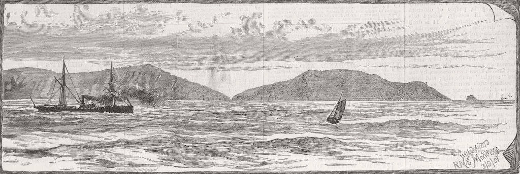 FINISTERRE. Cape , where Royal Mail ship Douro sank 1882 old antique print