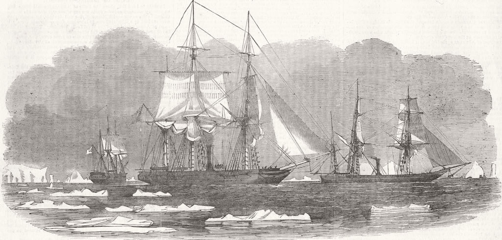 GREENLAND. John Franklin search; Cape Farewell 1853 old antique print picture