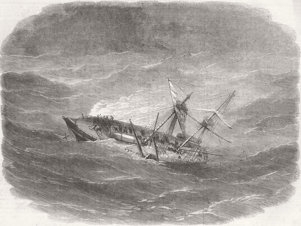 POLYNESIA. HMS Dido, Hurricane, Raieta, Society Isles 1856 old antique print