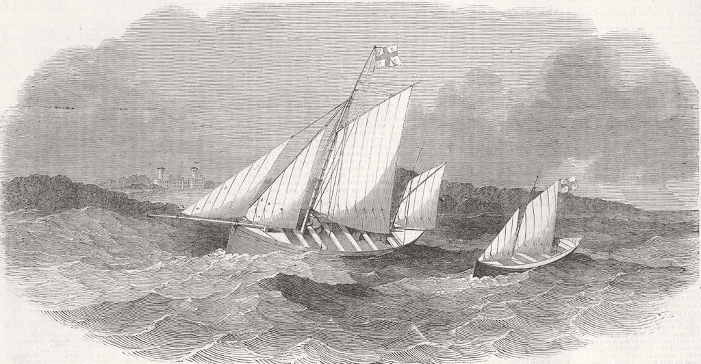 IRELAND. Erris fishing village lifeboats, Erreter 1851 old antique print
