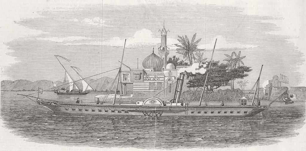ROYALTY. The Sayed Pacha, steam yacht 1849 old antique vintage print picture