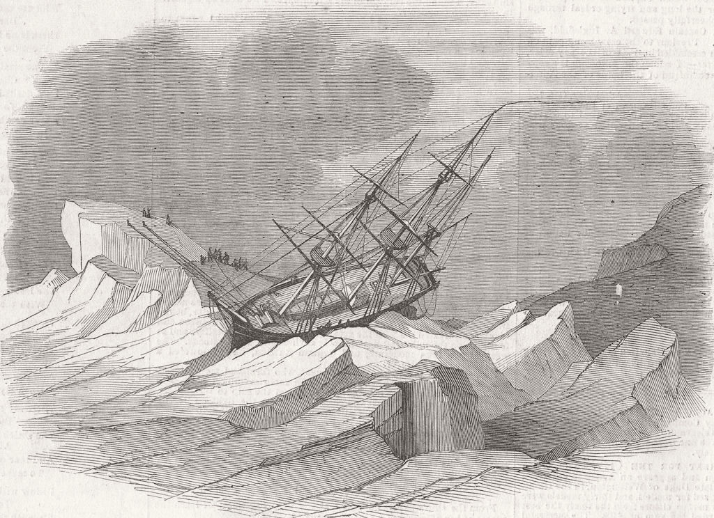BARING ISLAND. Investigator, ice, Ballast beach 1853 old antique print picture