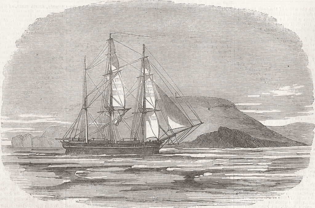 CANADA. Investigator passing Princess Royal Island 1853 old antique print