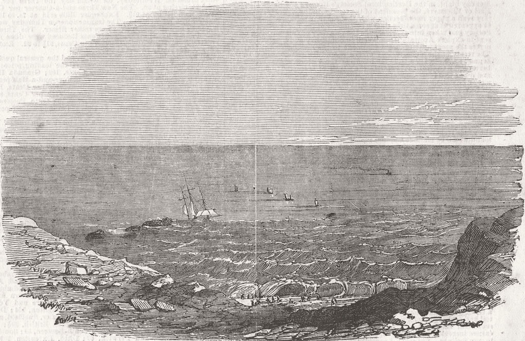 Associate Product IRELAND. Wreck of Tayleur, from Mainland  1854 old antique print picture