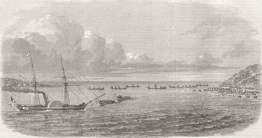 INDIA. Expedition to Andaman Islands. Ship Pluto 1858 old antique print