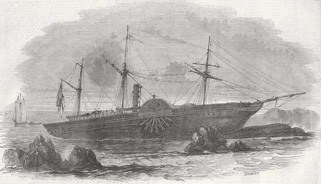 CANADA. Wreck of Columbia Ship 1843 old antique vintage print picture
