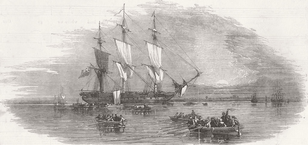 SHIPS. [No caption] 1852 old antique vintage print picture