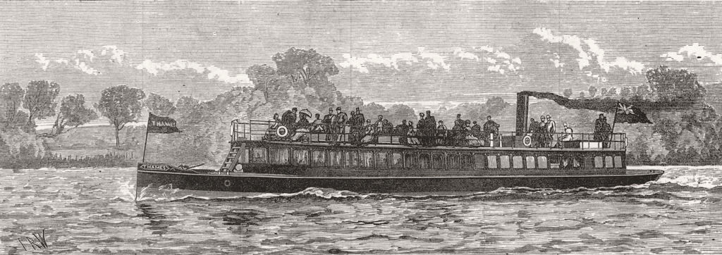 Associate Product OXFORDSHIRE.The Thames Screw Steam-Boat to run between Kingston and Oxford, 1880