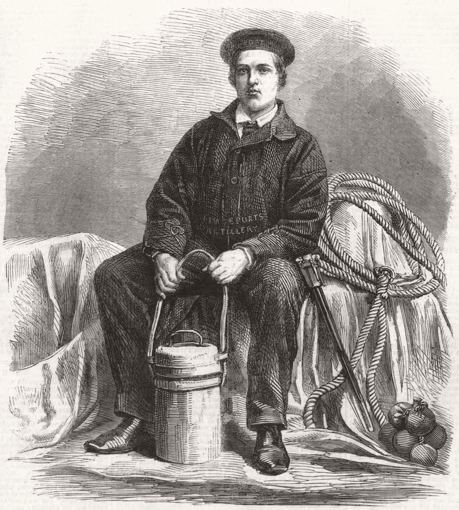 Associate Product SUSSEX. A Private of the Marine Volunteer corps at Hastings, antique print, 1861