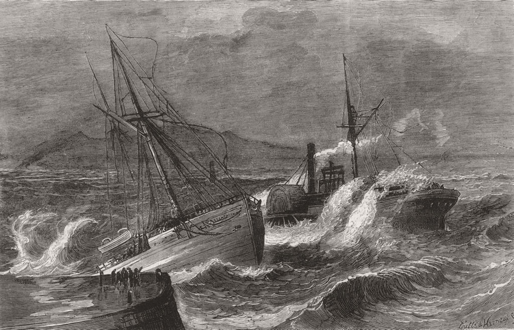 CHINA. The recent Gale-Wreck of the steamer Zhoushan off Ardrossan harbour, 1874