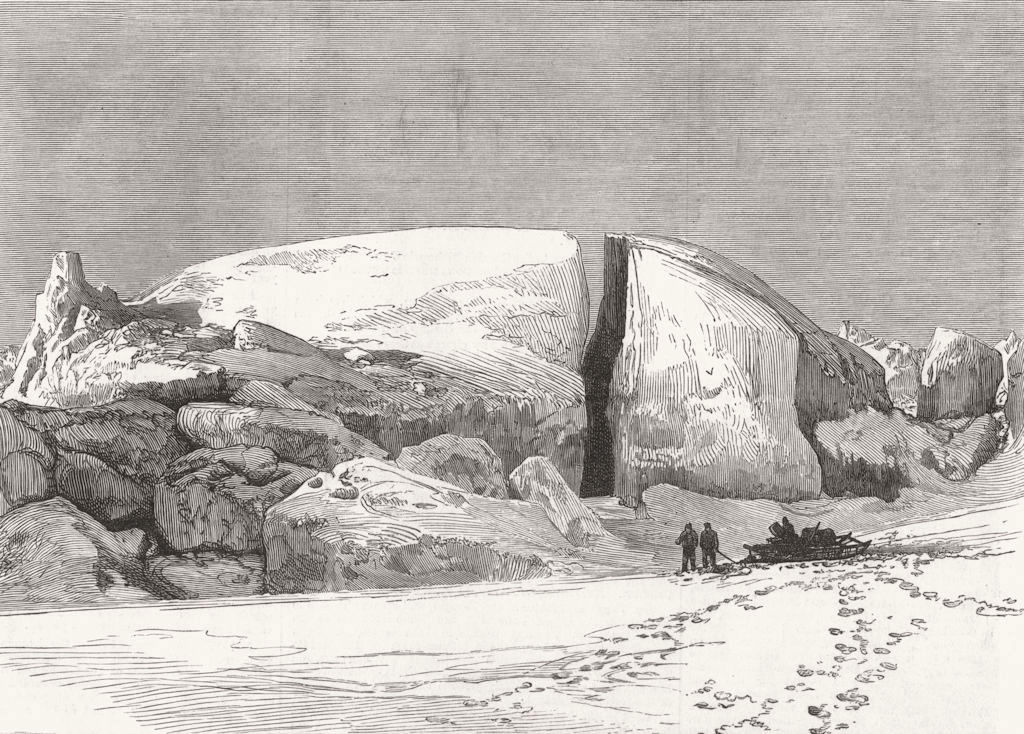 Associate Product SEASCAPES. A floe-berg aground, antique print, 1876