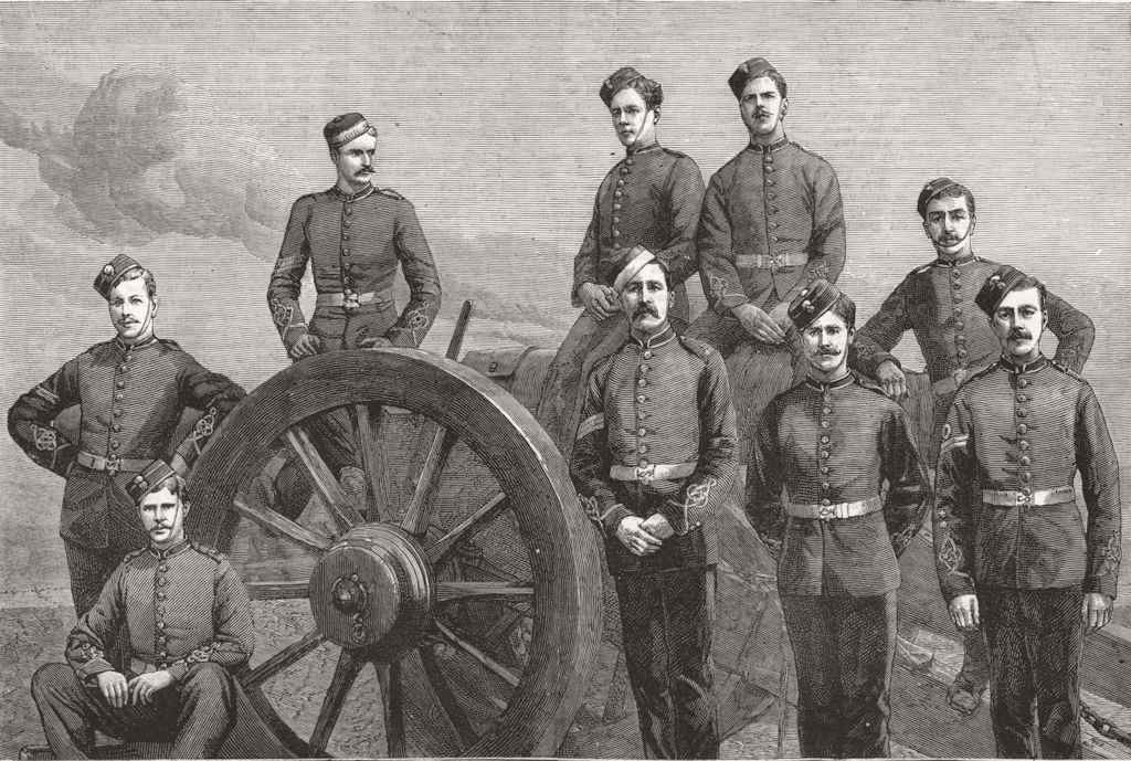 Associate Product MDDX. 3rd artillery Troops, winners Queen's prize mtg Shoeburyness, print, 1885
