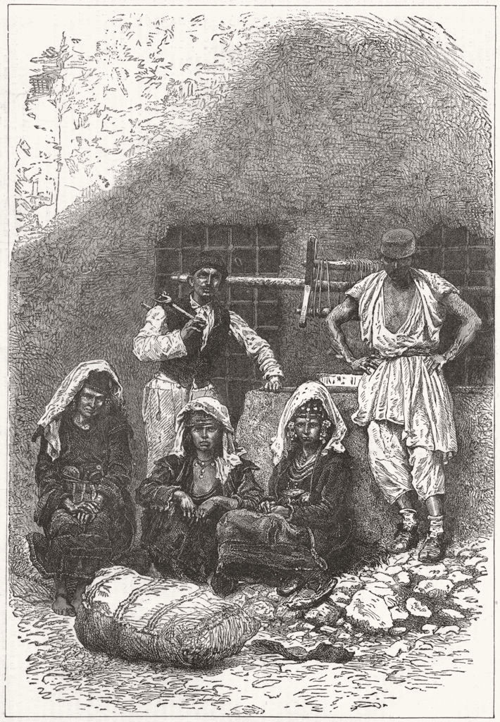 PORTRAITS. Bulgarian Workpeople 1876 old antique vintage print picture