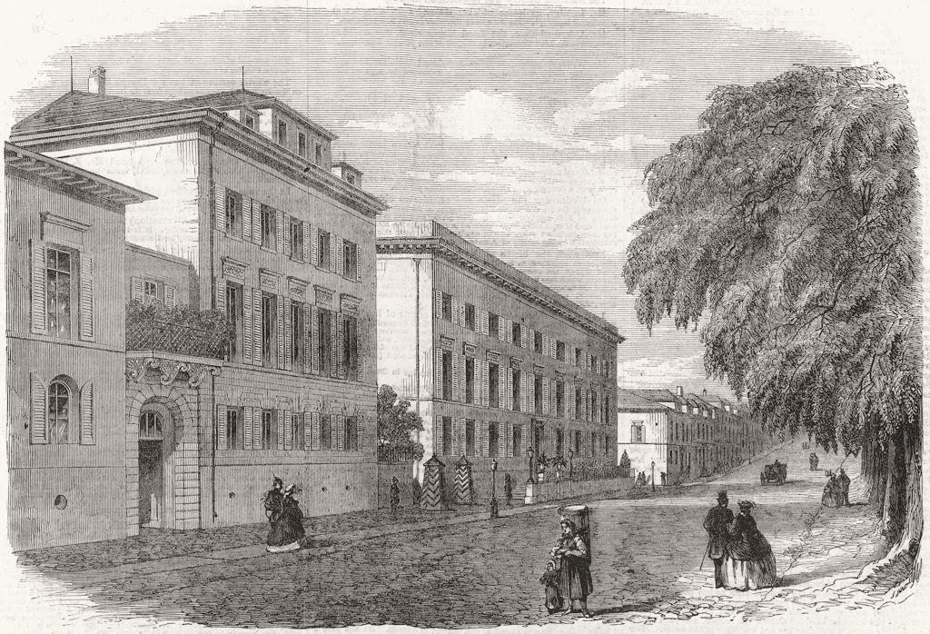 Associate Product GERMANY. Darmstadt; Palace of Prince Louis Hesse; Charles (father)  1862 print