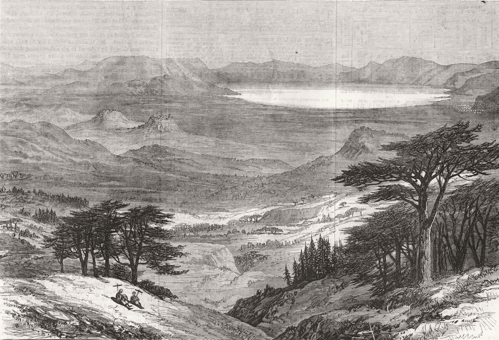 ETHIOPIA. Lake Ashenge from the Hintalo road 1868 old antique print picture