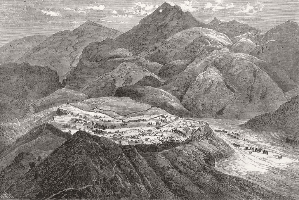 AFGHANISTAN. Afghan campaign-jugdulluck fort, ghilzai raids 1880 old print