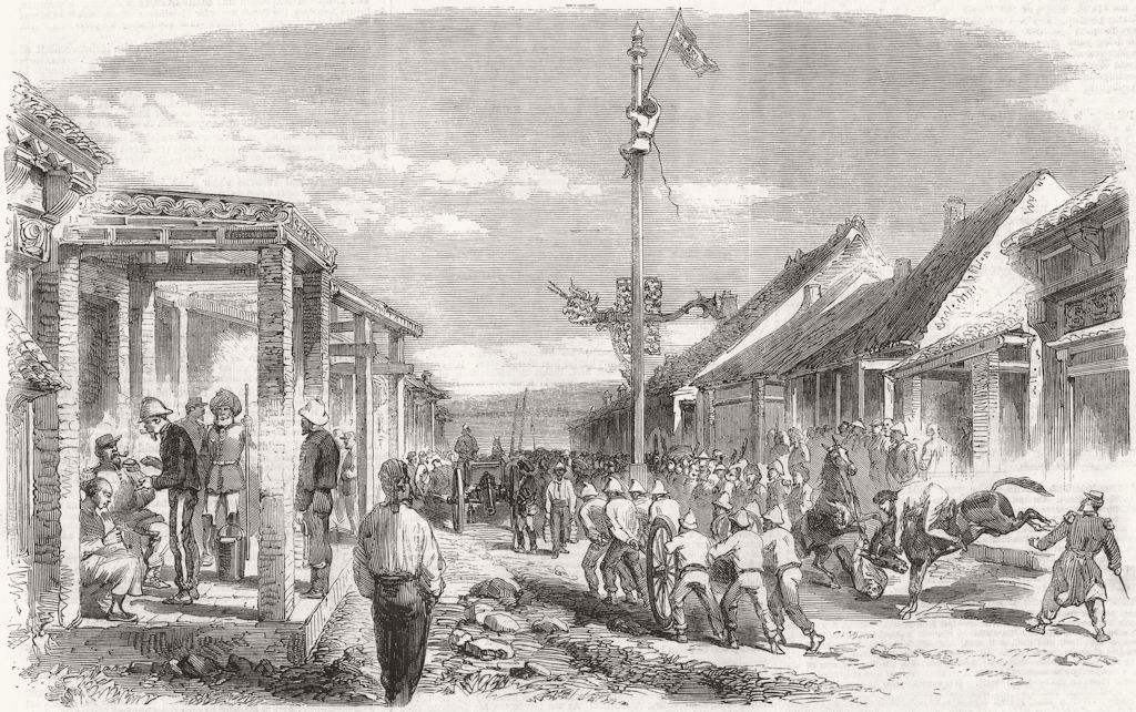 PAKISTAN. Punjab-street, or La Grande rue, Pehtang 1860 old antique print